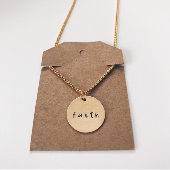 Jewelry - “Faith” Custom Hand-Stamped Metal Necklace
